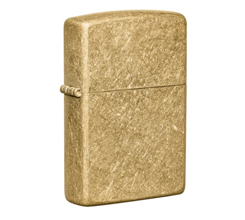 Зажигалка ZIPPO Classic с покрытием Tumbled Brass, латунь/сталь, золотистая, матовая, 38x13x57 мм