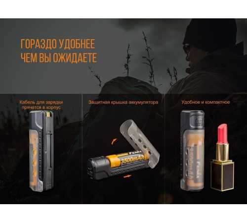 Набор зарядное устройство+аккумулятор на 18650 Fenix 3500 mAh Fenix ARE-X11 NEW