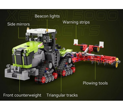 Конструктор CaDA трактор CLAAS XERION 5000 TRAC TS 1/32 (1336 деталей)