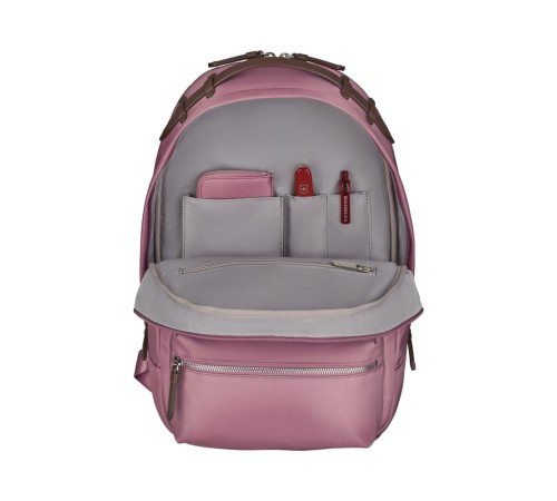 Рюкзак VICTORINOX Victoria Classic Business Backpack 15.4, пурпурно-розовый, нейлон/кожа, 27x21x41 см