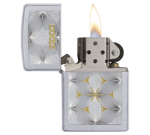 Зажигалка ZIPPO Classic с покрытием Satin Chrome™, латунь/сталь, серебристая, матовая, 36x12x56 мм