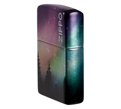 Зажигалка ZIPPO Colorful Sky с покрытием 540 Tumbled Chrome, латунь/сталь, разноцветная, 38x13x57 мм