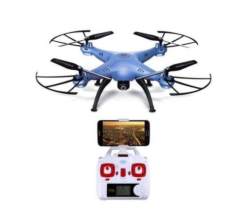 Р/У квадрокоптер Syma X5HW (голубой) с FPV трансляцией Wi-Fi, барометр 2.4G RTF