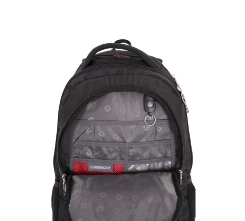Рюкзак WENGER, 15”, чёрный/красный, полиэстер, 35х20х47 см, 33 л