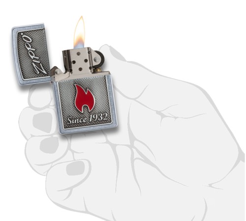 Зажигалка ZIPPO Classic с покрытием Street Chrome, латунь/сталь, серебристая, матовая, 36x12x56 мм