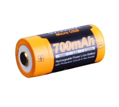 Аккумулятор 16340 Fenix 700 UP mAh Li-ion разъемом для USB, ARB-L16-700UP