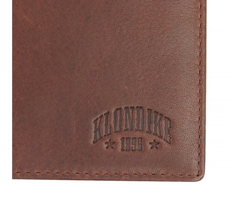 Бумажник KLONDIKE Dawson, натуральная кожа в коричневом цвете, 13 х 1,5 х 9,5 см
