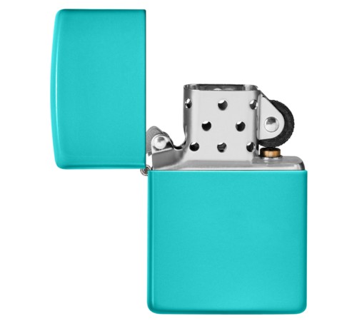 Зажигалка ZIPPO Classic с покрытием Flat Turquoise, латунь/сталь, бирюзовая, матовая, 38x13x57 мм