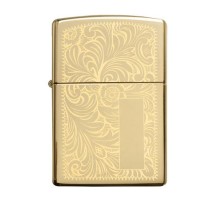 Зажигалка ZIPPO Venetian® с покрытием High Polish Brass, латунь/сталь, золотистая, 38x13x57 мм