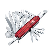 Нож перочинный VICTORINOX Swiss Champ, 91 мм, 33 функции, полупрозрачный красный