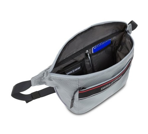 Сумка на пояс SWISSGEAR, светло-серая, полиэстер с плетением рип-стоп, 38 x 5 x 15 см