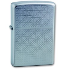 Зажигалка ZIPPO Diamond Plate, с покрытием Satin Chrome™, латунь/сталь, серебристая, 38x13x57 мм