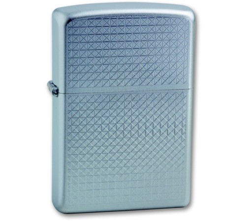 Зажигалка ZIPPO Diamond Plate, с покрытием Satin Chrome™, латунь/сталь, серебристая, 38x13x57 мм
