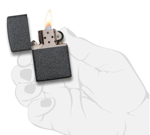 Зажигалка ZIPPO Classic с покрытием Iron Stone™, латунь/сталь, серая, матовая, 38x13x57 мм