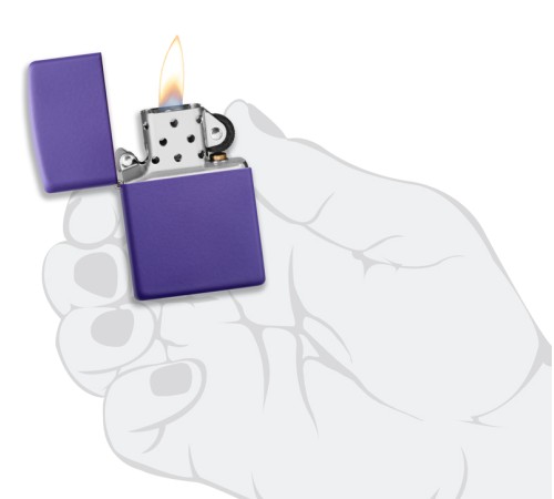Зажигалка ZIPPO Classic с покрытием Purple Matte, латунь/сталь, фиолетовая, матовая, 38x13x57 мм