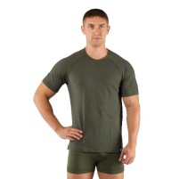 Футболка  мужская Quido/ кор. рукав/ шерсть 160/ зеленый / L, Quido6262L