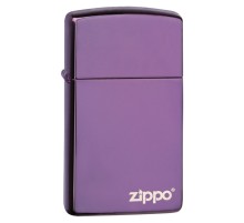 Зажигалка ZIPPO Slim® с покрытием Abyss™, латунь/сталь, фиолетовая, 30x10x55 мм
