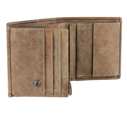 Портмоне WENGER Wildspitz, коричневый, кожа нубук, 9,5×2×10,5 см