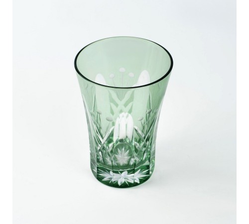 Стакан TAJIMA GLASS с узором Тама Ярай , 240 мл, зеленый, 1 шт