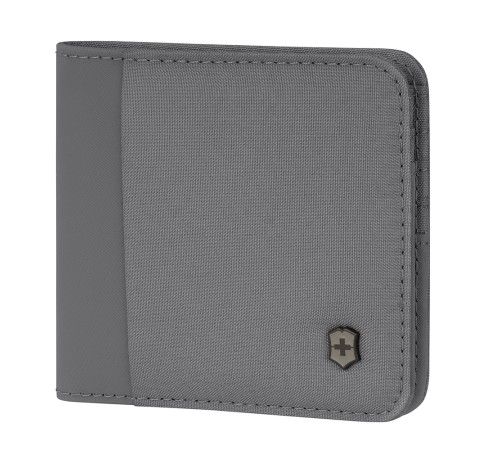 Бумажник VICTORINOX Travel Essentials Bi-Fold Wallet, с защитой от сканирования RFID, серый, полиэстер, 11x2x10 см