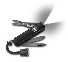 Нож-брелок VICTORINOX Signature Lite Onyx Black, 58 мм, 8 функций, чёрный