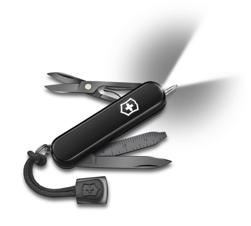 Нож-брелок VICTORINOX Signature Lite Onyx Black, 58 мм, 8 функций, чёрный