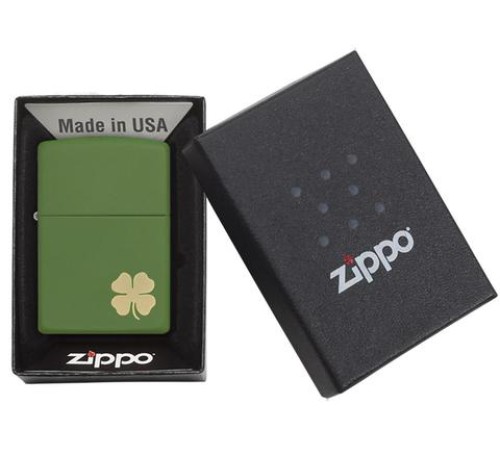 Зажигалка ZIPPO Classic с покрытием Moss Green Matte, латунь/сталь, зелёная, матовая, 36x12x56 мм