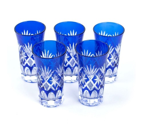 Набор стаканов TAJIMA GLASS Звезды 190 мл, лазурный, 5 шт