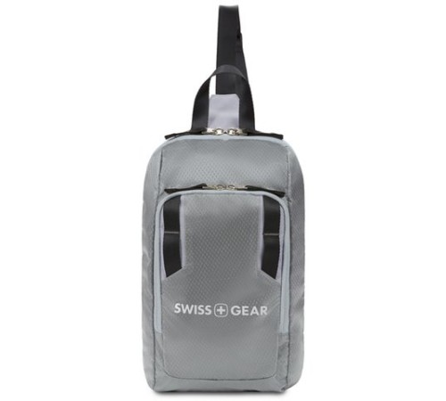 Рюкзак SWISSGEAR с одним плечевым ремнем, темно-серый/серый, полиэстер рип-стоп, 18 x 5 x 33 см, 4 л