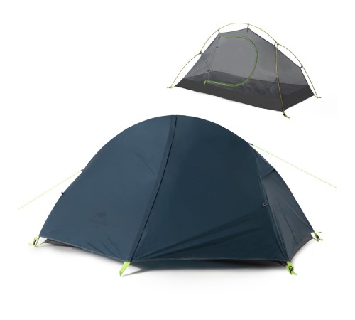 Палатка 1-местная Naturehike сверхлегкая + коврик NH18A095-D, 20D, синий, 6927595737743