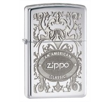 Зажигалка ZIPPO Crown Stamp™ с покрытием High Polish Chrome, латунь/сталь, серебристая, 38x13x57 мм