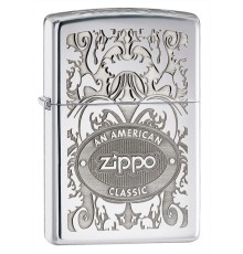 Зажигалка ZIPPO Crown Stamp™ с покрытием High Polish Chrome, латунь/сталь, серебристая, 38x13x57 мм