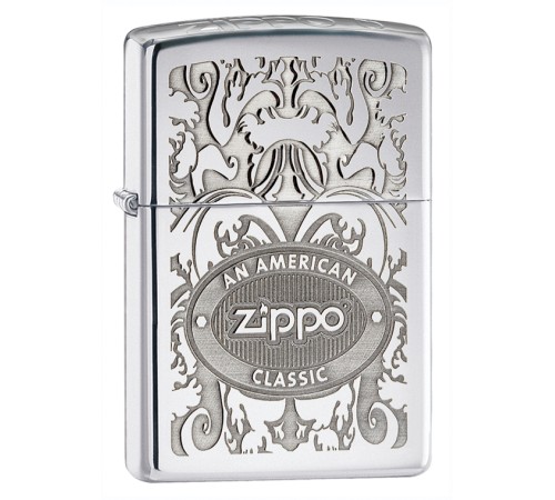 Зажигалка ZIPPO Crown Stamp™ с покрытием High Polish Chrome, латунь/сталь, серебристая, 38x13x57 мм