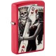 Зажигалка ZIPPO Skull King Queen Beauty с покрытием Red Matte, латунь/сталь, красная, 38x13x57 мм
