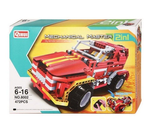 Р/У конструктор Qihui Mechanical Master 2 в 1 Джип и Родстер (472 детали)