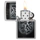 Зажигалка ZIPPO Dragon Design с покрытием Street Chrome, латунь/сталь, серебристая, 38x13x57 мм