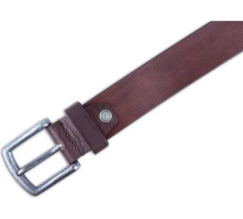 Ремень KLONDIKE Creek, односторонний, натуральная воловья кожа, цвет тёмно-коричневый, 130 х 4 см