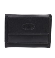 Мини-бумажник KLONDIKE Claim, натуральная кожа в черном цвете, 10,5 х 2 х 7,5 см