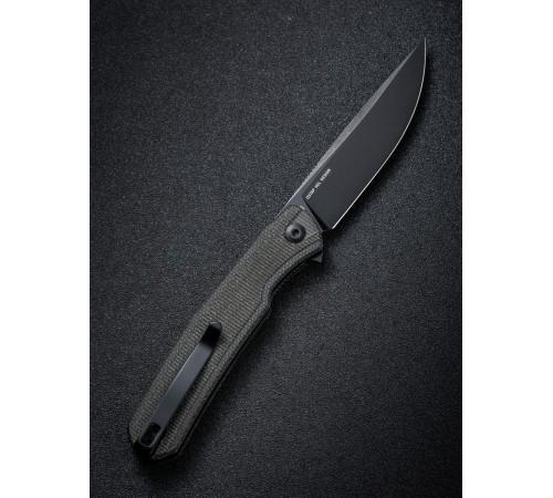Складной нож SENCUT Scitus D2 Steel Black Stonewashed Handle Dark Green Canvas Micarta