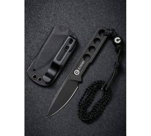Нож CIVIVI Fixed Blade Circulus 10Cr15CoMoV Steel Black Stonewashed Handle Ostap Hel Design