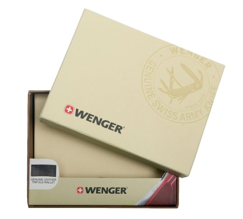 Портмоне WENGER, коричневый, коровья кожа, 11х9 см
