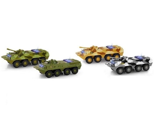 Машина АВТОПАРК 1:54 БТР-80 6549 в ассортименте, свет, звук, инерция (1/12шт.) б/к
