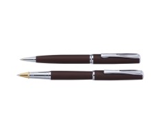 Набор Pierre Cardin PEN&PEN: ручка шариковая + роллер. Цвет - коричневый матовый. Упаковка Е.