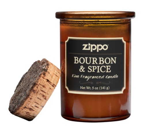 Ароматизированная свеча ZIPPO Bourbon & Spice, воск/хлопок/кора древесины/стекло, 70x100 мм