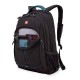 Рюкзак SWISSGEAR, черный/бирюзовый, фьюжн/2 мм рипстоп, 32x15x46 см, 22 л