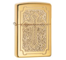 Зажигалка ZIPPO Armor™ с покрытием High Polish Brass, латунь/сталь, золотистая, 38x13x57 мм