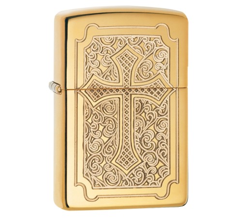 Зажигалка ZIPPO Armor™ с покрытием High Polish Brass, латунь/сталь, золотистая, 38x13x57 мм