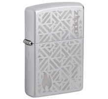 Зажигалка ZIPPO Mosaic с покрытием Satin Chrome, латунь/сталь, серебристая, матовая, 38x13x57 мм