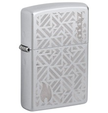 Зажигалка ZIPPO Mosaic с покрытием Satin Chrome, латунь/сталь, серебристая, матовая, 38x13x57 мм