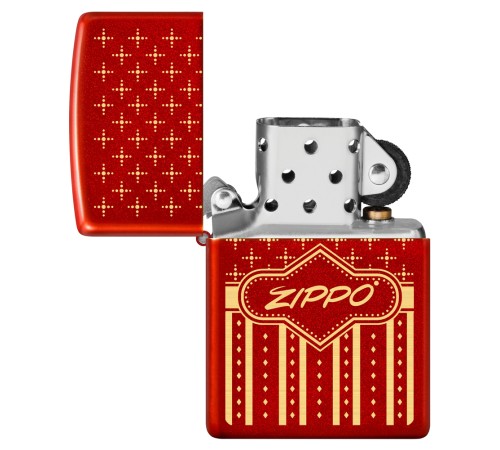Зажигалка ZIPPO с покрытием Metallic Red, латунь/сталь, красная, 38x13x57 мм